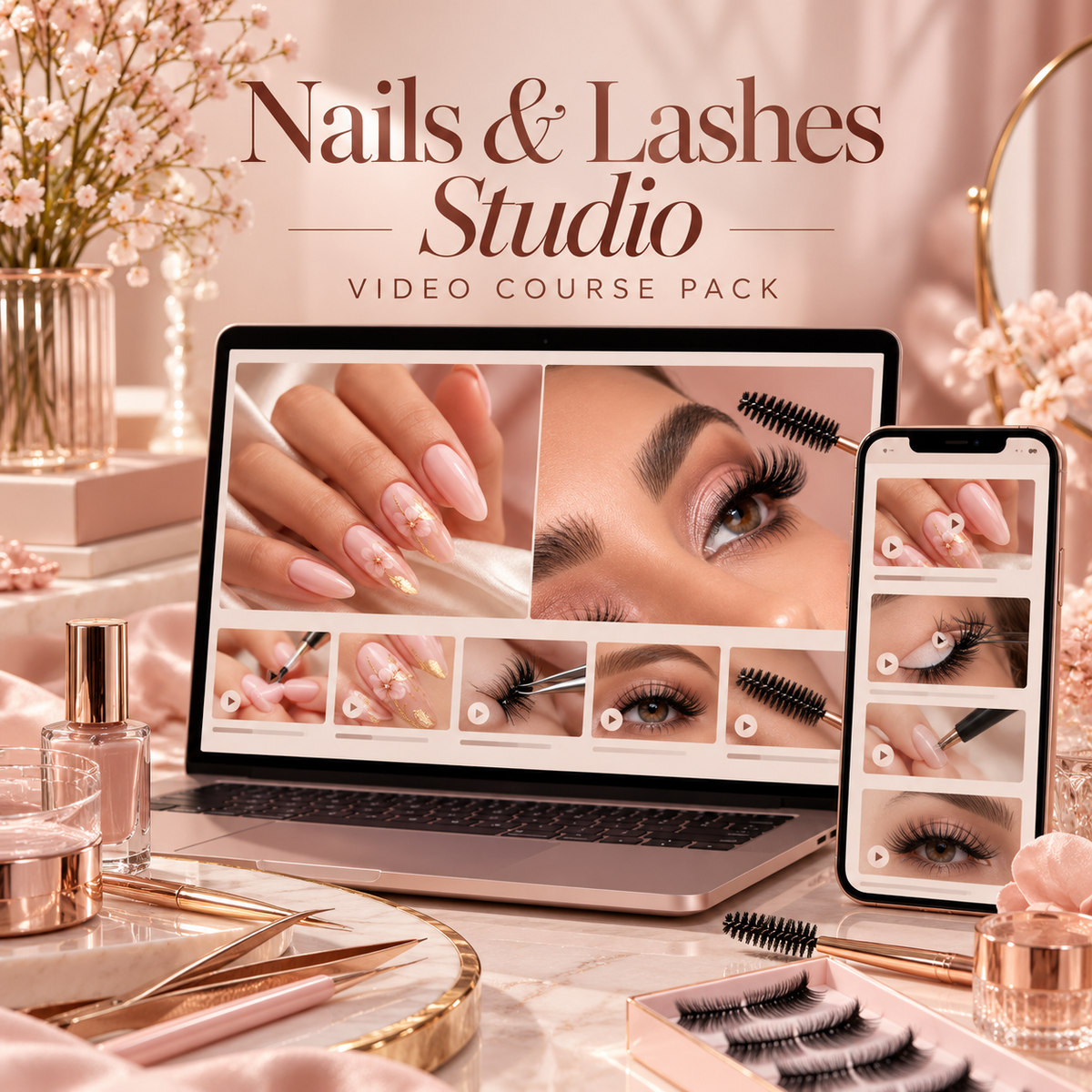 Nails & Lashes Studio — Step-by-Step Video Lessons