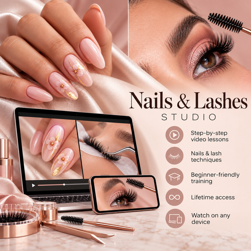 Nails & Lashes Studio — Step-by-Step Video Lessons